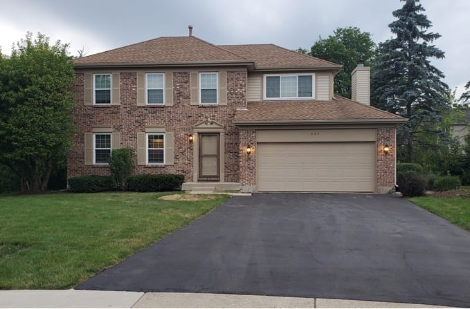 A brick colonial house before renovation